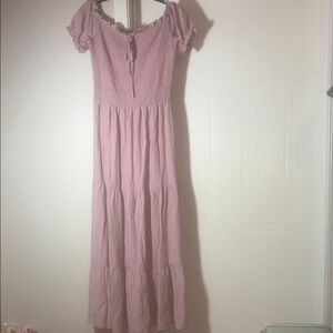 Elegant Pink Off-Shoulder Dress